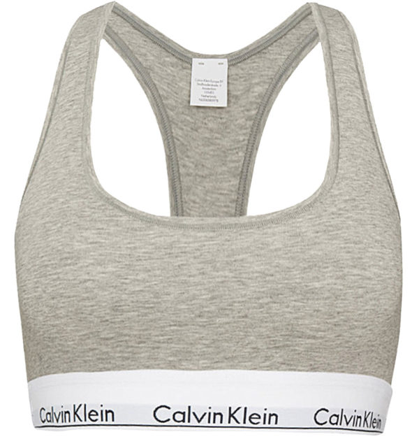 Calvin Klein - Bralette Cotton Stretch sivá - športová podprsenk