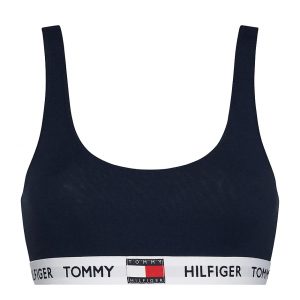 TOMMY HILFIGER - Tommy cotton tmavomodrá braletka z organickej bavlny - športová podprsenk