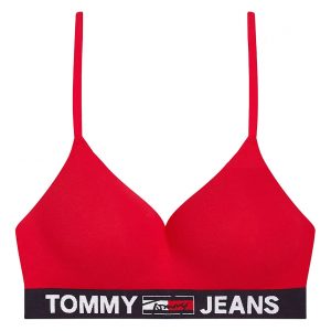TOMMY HILFIGER - Tommy Jeans bralette lift red s jemnou výstužou a nastaviteľnými ramienkami - športová podprsenk