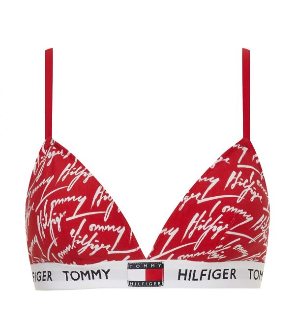 TOMMY HILFIGER - Tommy signature triangle podprsenka s jemnou výstužou a nastaviteľnými ramienkami - športová podprsenk