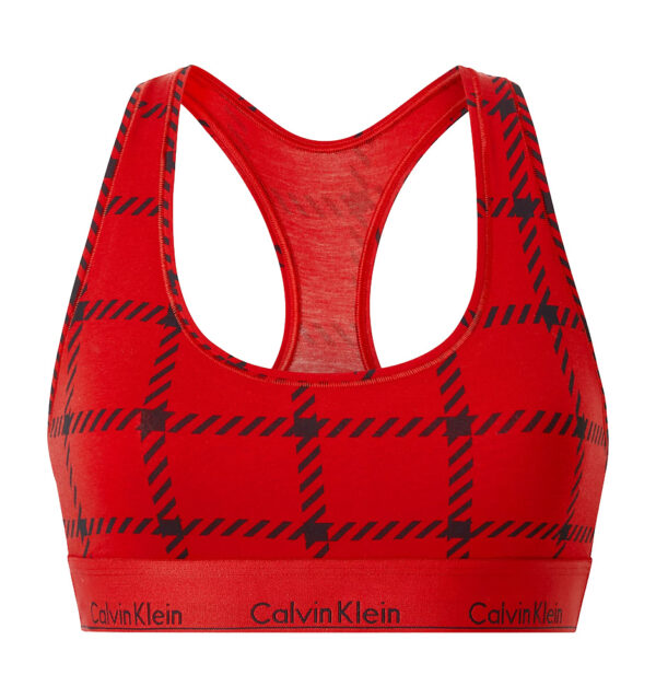 Calvin Klein - braletka Modern cotton red graphic print - special limited edition - športová podprsenk