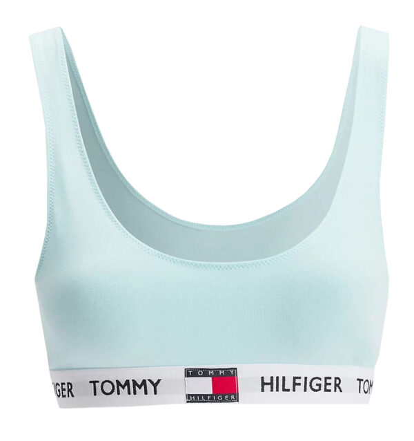 TOMMY HILFIGER - braletka Tommy cotton aqua glow - športová podprsenk